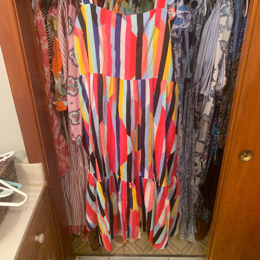 Crosy Becca Multicolor Ruffle Midi Dress - Picture 3 of 4